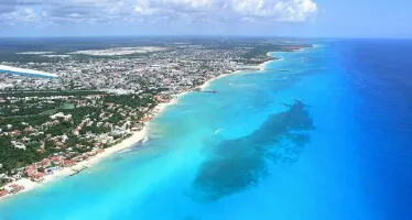 Aerial view of the Port of Playa del Carmen, Mexico