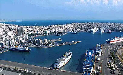 Aerial view of the Port of Athens (Piraeus), Greece