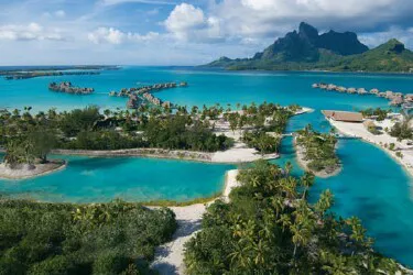 Aerial view of the Port of Bora Bora, French Polynesia