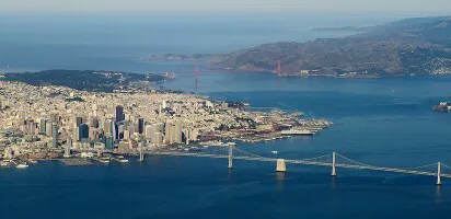 Aerial view of the Port of San Francisco, California