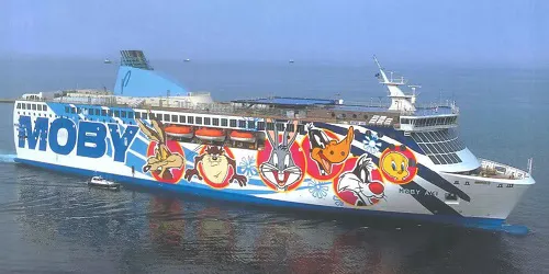 Live real-time cruise ferry tracking of Moby Aki from Moby Lines