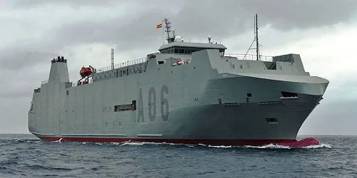 Live real-time tracking of military ro-ro cargo support ship Reina Ysabel from the Spanish Navy