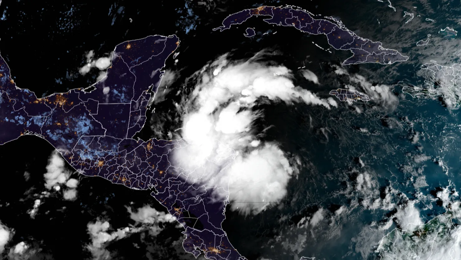 Tropical Storm Sara (2024) - Storm Data & Projected Landfall Location Map